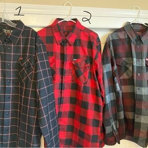 14 DIXXON Men's Flannel Shirts, plus shipping, Combine Shopping!  PRICED EA.